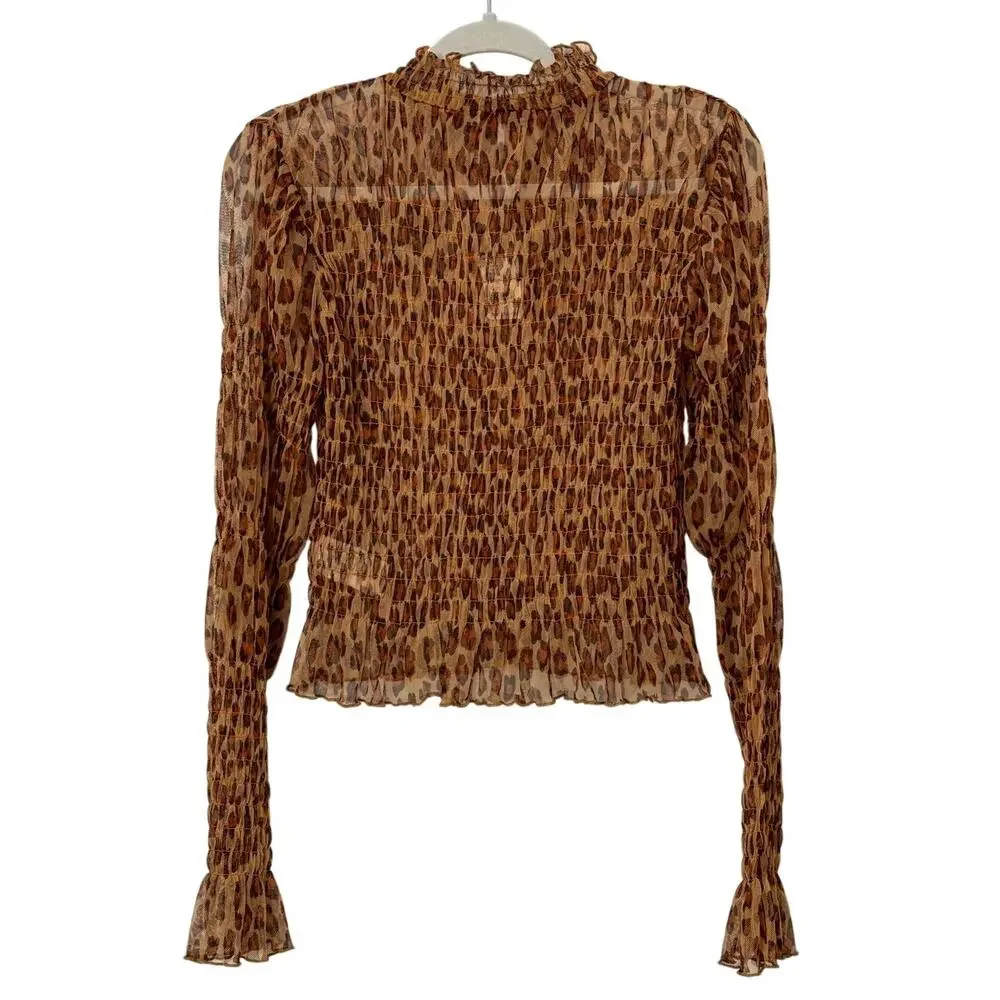 NWT Free People‎ Hello There Top in Leopard